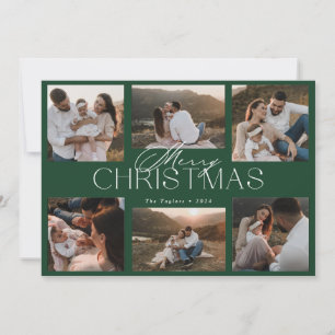 Elegante Weihnachtskarte mit sechs Fotos Feiertagskarte