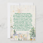 Elegante Weihnachtskarte mit Sternen und Geschenke Einladung (Rückseite)