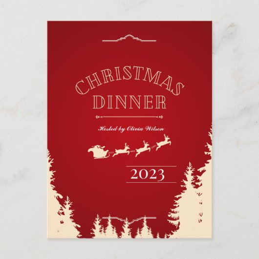 Elegante Weihnachtskarte Postkarte (Vorderseite)