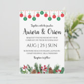 elegante Weihnachtskarten Einladung (Stehend Vorderseite)