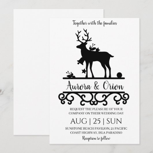 elegante Weihnachtskarten Einladung (Vorne/Hinten)