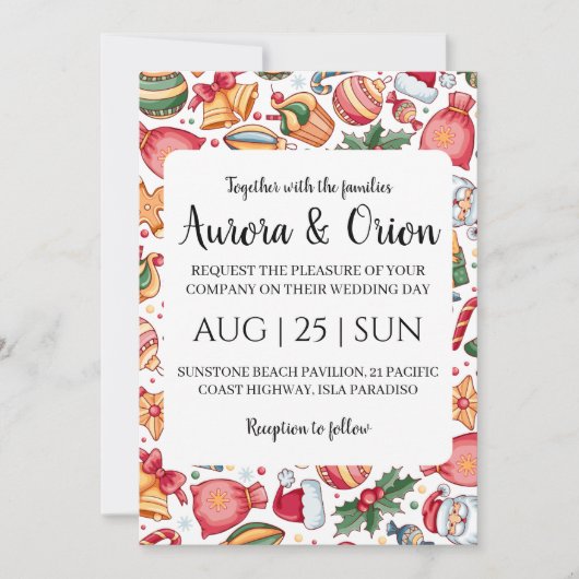 elegante Weihnachtskarten Einladung (Vorderseite)