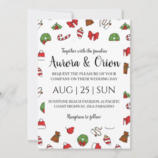 elegante Weihnachtskarten Einladung (Vorderseite)