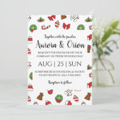 elegante Weihnachtskarten Einladung (Stehend Vorderseite)