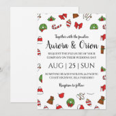 elegante Weihnachtskarten Einladung (Vorne/Hinten)