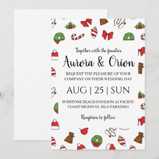 elegante Weihnachtskarten Einladung (Vorne/Hinten)