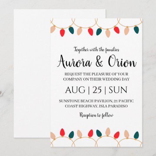 elegante Weihnachtskarten Einladung (Vorne/Hinten)