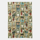 Elegante Weihnachtskarten mit Gold Borders Geschirrtuch (Vertikal)