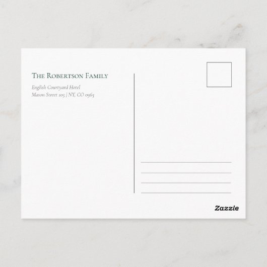 Elegante Weihnachtskartentafel Postkarte (Rückseite)