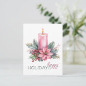 Elegante Weihnachtskerze Feiertagspostkarte (Stehend Vorderseite)