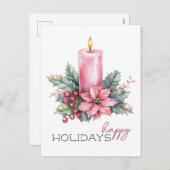 Elegante Weihnachtskerze Feiertagspostkarte (Vorne/Hinten)