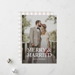 Elegante Weihnachtsklassiker Frohe und Verheiratet Feiertagskarte
