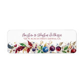 Elegante Weihnachtskranz-Rücksendeadresse (Vorne)