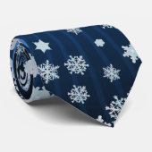 Elegante WeihnachtsKrawatte mit Schneeflocken Krawatte (Gerollt)