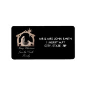 Elegante Weihnachtskrippen-Rücksendeadresse Adressaufkleber (Vorne)