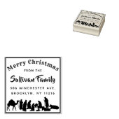 Elegante Weihnachtskrippen-Rücksendeadresse Gummistempel (Stempel)
