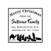 Elegante Weihnachtskrippen-Rücksendeadresse Gummistempel (Prägung)