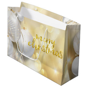 Elegante Weihnachtskugeln Bokeh Weihnachten Große Geschenktüte