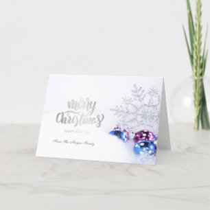 Elegante Weihnachtskugeln , Schneeflocken Firma Feiertagskarte