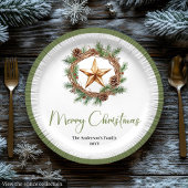 Elegante Weihnachtslaterne mit Boho-Blumen-Teller Pappteller