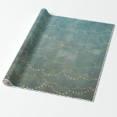Elegante Weihnachtslieder Gold/Aquamarin Geschenkpapier (Ungerollt)