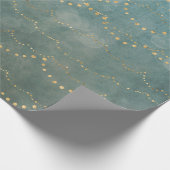 Elegante Weihnachtslieder Gold/Aquamarin Geschenkpapier (Ecke)