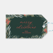 Elegante Weihnachtsmarken in den Winterblättern Geschenkanhänger (Vorderseite (Horizontal))