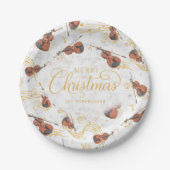 Elegante Weihnachtsmusik Violin Pappteller (Vorderseite)
