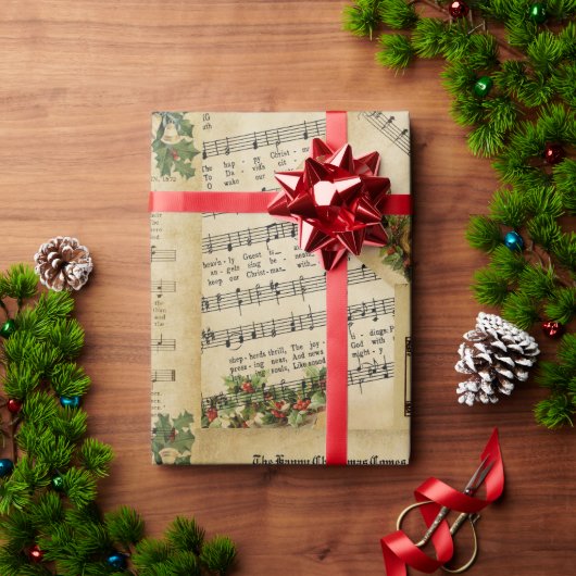 Elegante Weihnachtsmusikblätter Geschenkpapier (Feiertagsgeschenk)