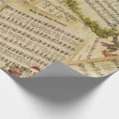Elegante Weihnachtsmusikblätter Geschenkpapier (Ecke)