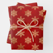Elegante Weihnachtsmuster in Rot und Gold Geschenkpapier Set (Beispiel)
