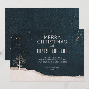 Elegante Weihnachtsnacht Weihnachtsgeschäft Feiertagskarte
