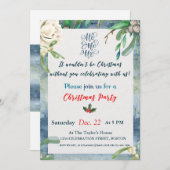 Elegante WeihnachtsParty Einladung (Vorne/Hinten)