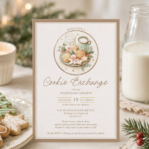Elegante Weihnachtsplätzchen-Tauschparty Einladung