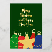 Elegante Weihnachtsschmuck Folien Feiertagskarte (Vorderseite)