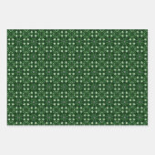 Elegante Weihnachtsschmuck & Mandala Muster Grün Geschenkpapier Set (Vorderseite 3)