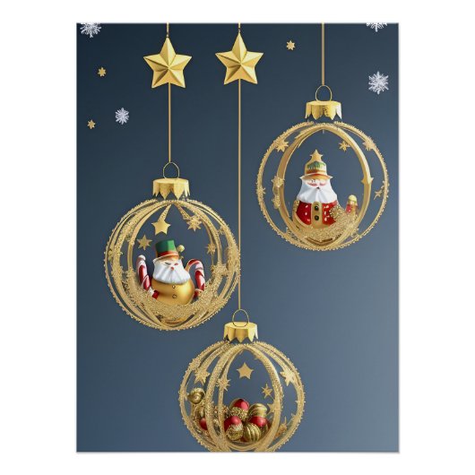 Elegante Weihnachtsschmuck Poster (Vorderseite)