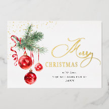 Elegante Weihnachtsschmuck Rote Balls 2 Foto Gold