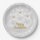 Elegante Weihnachtsschmuck Snowflakes Pappteller (Vorderseite)
