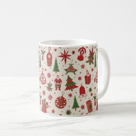 Elegante Weihnachtsschmuck Wasserfarbe "MERRY CHRI Kaffeetasse (VorderseiteRechts)