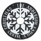 Elegante Weihnachtsschneeflocke Moderne Schwarz un Polyester Weihnachtsbaumdecke (Vorderseite)