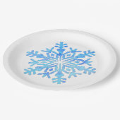 elegante Weihnachtsschneeflocke Pappteller (Schrägansicht)