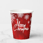 Elegante Weihnachtsschneeflocken PAPER CUPS Pappbecher (Vorderseite)