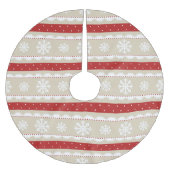 Elegante Weihnachtsschneeflocken Rote Polka Dot Mu Polyester Weihnachtsbaumdecke (Vorderseite)