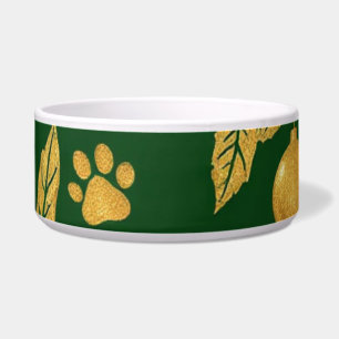 Elegante Weihnachtsschüssel für Hunde – Gold & Grü Napf