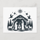 Elegante Weihnachtssilhouette Weihnachts-Postkarte Feiertagspostkarte (Vorderseite)