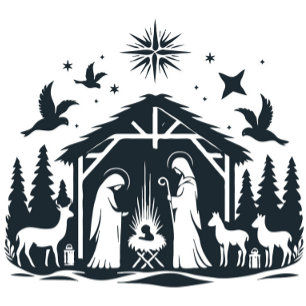 Elegante Weihnachtssilhouette Weihnachts-Postkarte Feiertagspostkarte