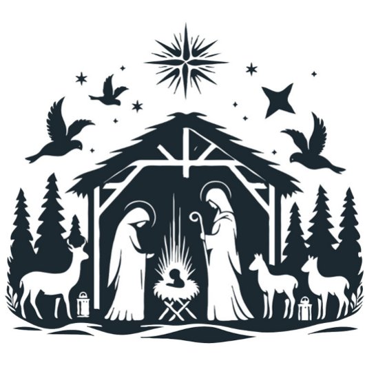 Elegante Weihnachtssilhouette Weihnachts-Postkarte Feiertagspostkarte