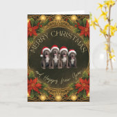 Elegante Weihnachtsstern-Gold-Filigran und Lichter Karte (Gelbe Blume)