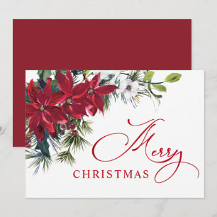 Elegante Weihnachtsstern-Weihnachts-Mistelgruß Feiertagskarte